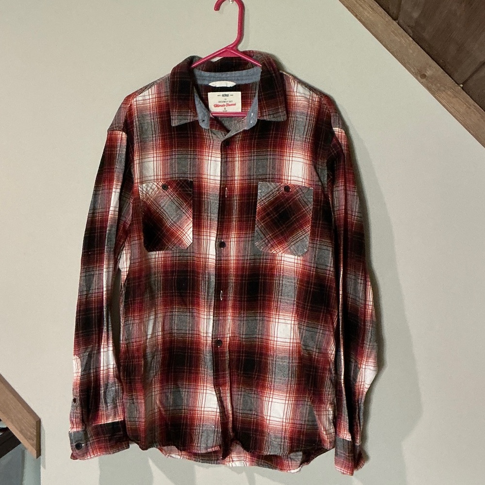 Urban Pipeline Red and Black Plaid Button Down Shirt
